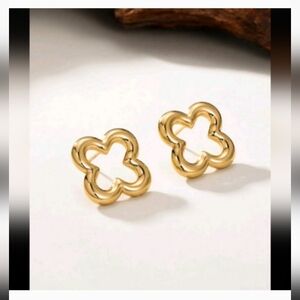 Gold Hollow Flower Earrings